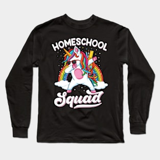 Homeschool squad dabbing unicorn homeschool Long Sleeve T-Shirt